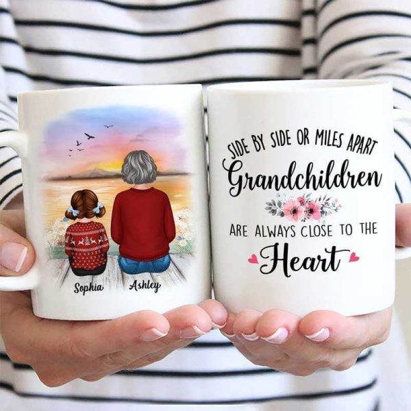 Grandkids Grandma Side By Side Family Personalized Mug Grandkids Grandma Side By Side Family Personalized Mug