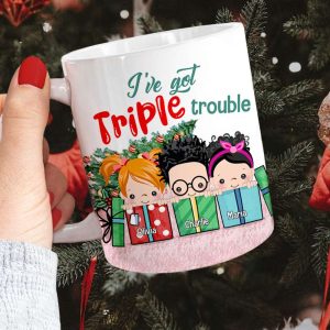 Grandkids Little Trouble, Personalized White Mug, Gift From Little Troublemakers
