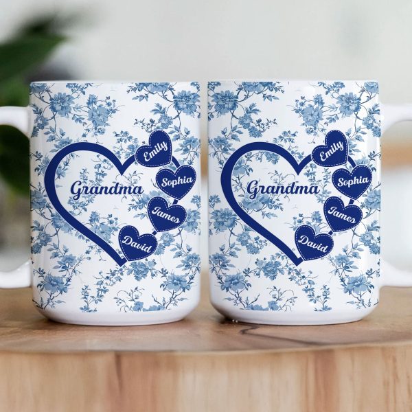 Grandma - Floral Version - Personalized Mug Grandma - Floral Version - Personalized Mug