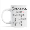 Grandma Mom Est. Crossword Puzzle Art Personalized Mug