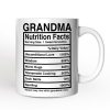 Grandma Nutrition Facts Personalized Mug, Birthday Gift With Custom Name
