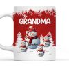 Grandma's Christmas Mug with Snowman Family, Cute Red Winter Scene, Durable Ceramic, Warm Morning Coffee, Creative Gift Grandma's Christmas Mug with Snowman Family, Cute Red Winter Scene, Durable Ceramic, Warm Morning Coffee, Creative Gift