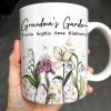 Grandma's Garden, Flowers and Butterflies - Personalized Custom Coffee Mug - GRM072_MG Grandma's Garden, Flowers and Butterflies - Personalized Custom Coffee Mug - GRM072_MG