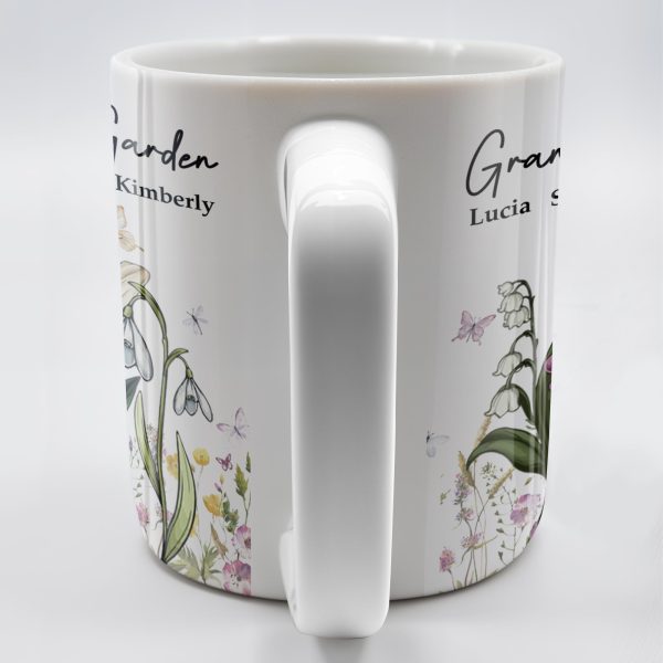 Grandma's Garden, Flowers and Butterflies - Personalized Custom Coffee Mug - GRM072_MG Grandma's Garden, Flowers and Butterflies - Personalized Custom Coffee Mug - GRM072_MG