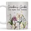 Grandma's Garden, Flowers and Butterflies - Personalized Custom Coffee Mug - GRM072_MG Grandma's Garden, Flowers and Butterflies - Personalized Custom Coffee Mug - GRM072_MG