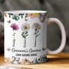 Grandma's Garden Love Grows Here Mosaic Birth Flower - Personalized Mug Grandma's Garden Love Grows Here Mosaic Birth Flower - Personalized Mug