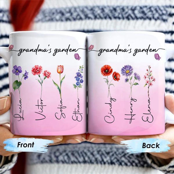 Grandma's Garden Personalized Colorful Flowers Mug - Personalized Custom Coffee Mug - GRM036_MG Grandma's Garden Personalized Colorful Flowers Mug - Personalized Custom Coffee Mug - GRM036_MG