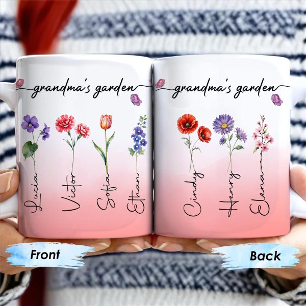 Grandma's Garden Personalized Colorful Flowers Mug - Personalized Custom Coffee Mug - GRM036_MG Grandma's Garden Personalized Colorful Flowers Mug - Personalized Custom Coffee Mug - GRM036_MG