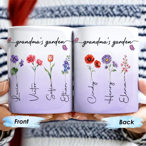 Grandma's Garden Personalized Colorful Flowers Mug - Personalized Custom Coffee Mug - GRM036_MG Grandma's Garden Personalized Colorful Flowers Mug - Personalized Custom Coffee Mug - GRM036_MG