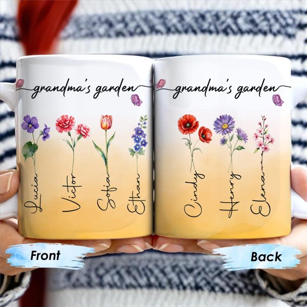 Grandma's Garden Personalized Colorful Flowers Mug - Personalized Custom Coffee Mug - GRM036_MG Grandma's Garden Personalized Colorful Flowers Mug - Personalized Custom Coffee Mug - GRM036_MG