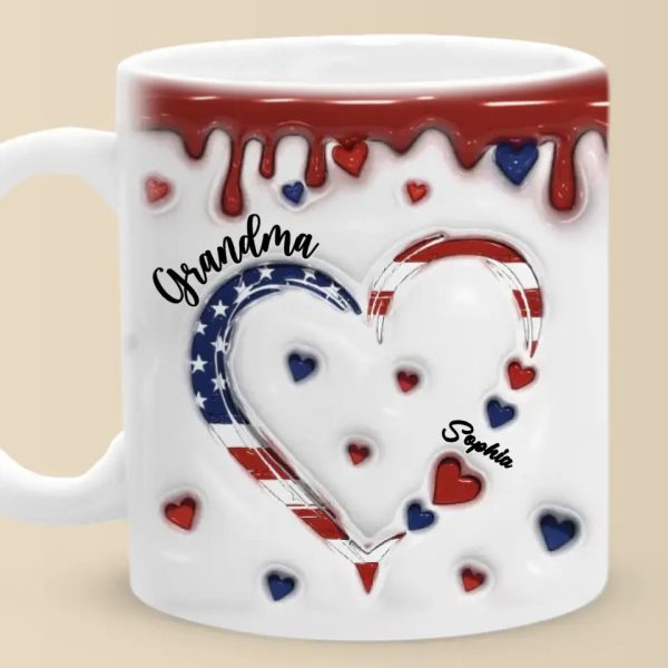 Grandma's Heart Brims With Boundless Love - Family Personalized Custom 3D Inflated Effect Printed Mug - Gift For Mom, Grandma Grandma's Heart Brims With Boundless Love - Family Personalized Custom 3D Inflated Effect Printed Mug - Gift For Mom, Grandma