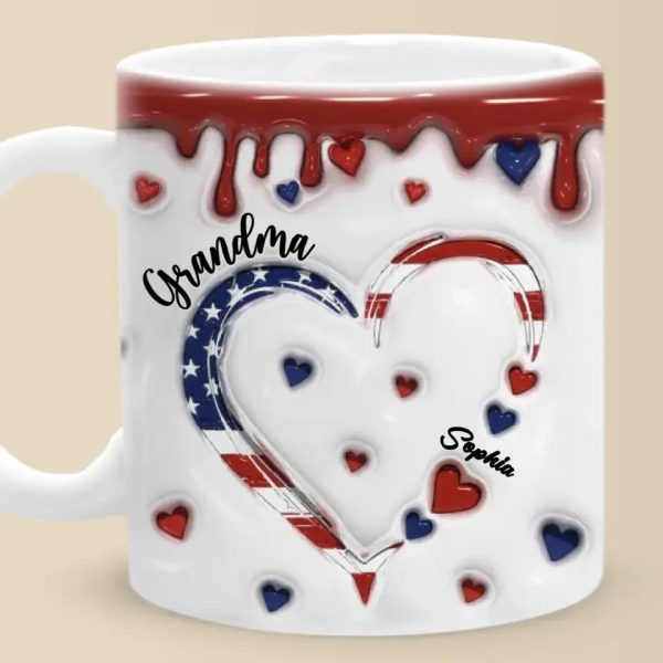 Grandma's Heart Brims With Boundless Love - Family Personalized Custom 3D Inflated Effect Printed Mug - Gift For Mom, Grandma Grandma's Heart Brims With Boundless Love - Family Personalized Custom 3D Inflated Effect Printed Mug - Gift For Mom, Grandma