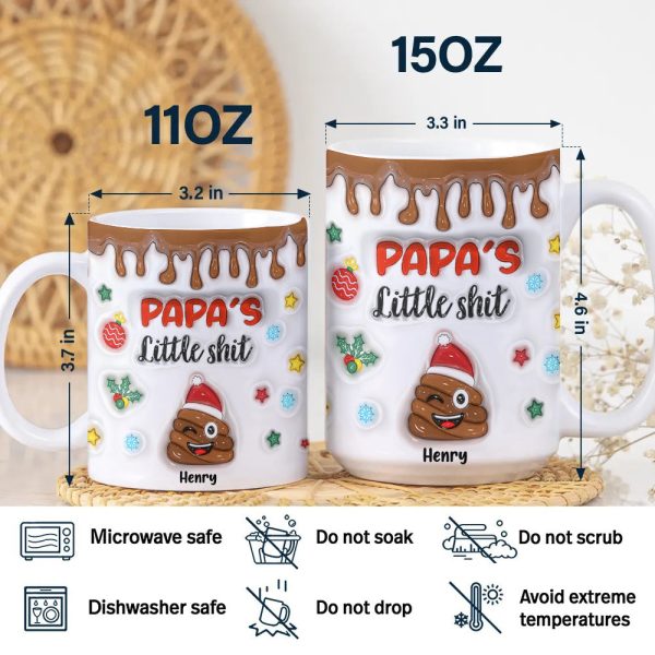 Grandma's Little Shit Personalized 3D Inflated Effect Mug Funny Christmas Gift CH07 896334 Grandma's Little Shit Personalized 3D Inflated Effect Mug Funny Christmas Gift CH07 896334