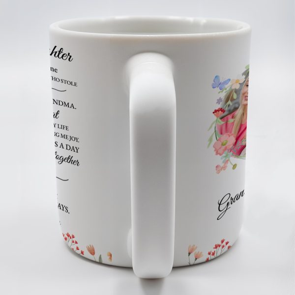 Grandma's Love And Blessings Forever Mug With Floral Heart - Personalized Custom Coffee Mug - GDT193_MG