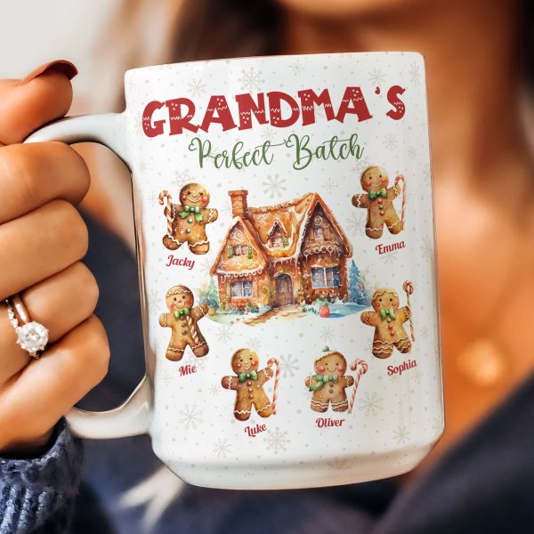 Grandma's Perfect Batch Christmas With Grandkid's Names - Personalized Mug Grandma's Perfect Batch Christmas With Grandkid's Names - Personalized Mug