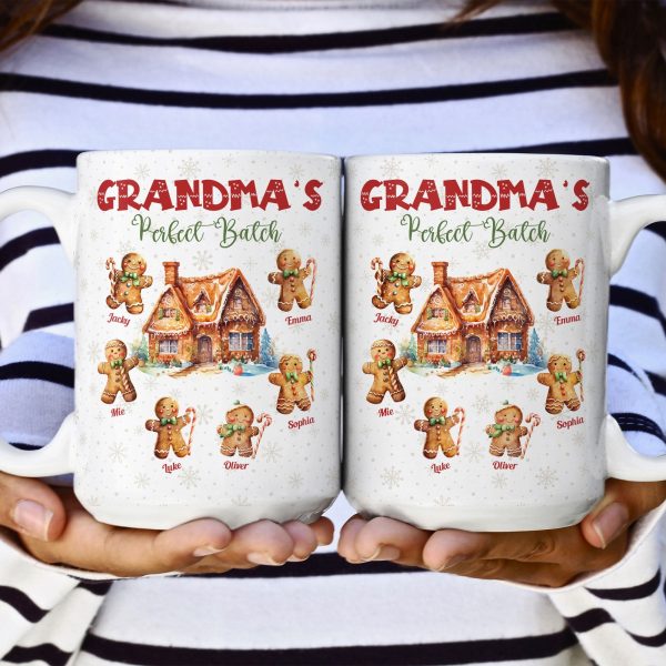 Grandma's Perfect Batch Christmas With Grandkid's Names - Personalized Mug Grandma's Perfect Batch Christmas With Grandkid's Names - Personalized Mug