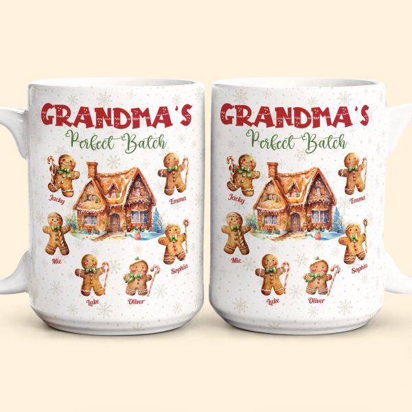 Grandma's Perfect Batch Christmas With Grandkid's Names - Personalized Mug Grandma's Perfect Batch Christmas With Grandkid's Names - Personalized Mug