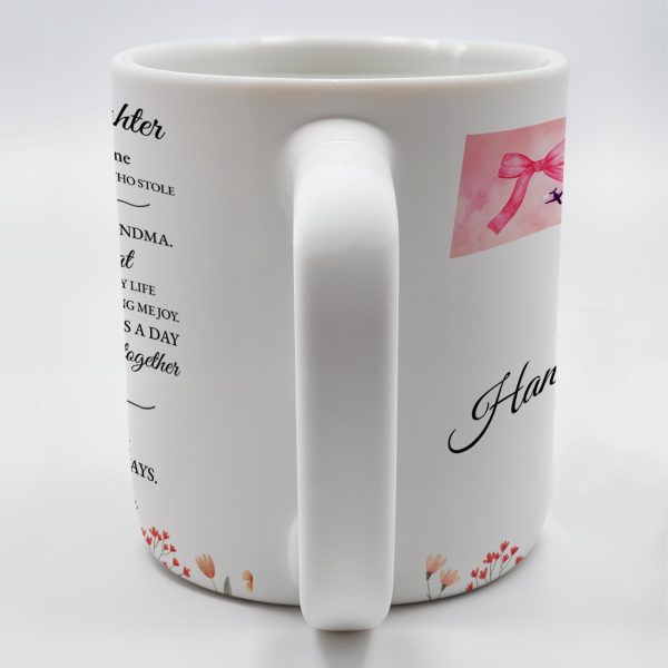 Grandmother To Granddaughter Heartfelt Love Message With Ribbon And Floral Elements - Personalized Custom Coffee Mug - GDT184_MG