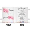Grandmother To Granddaughter Heartfelt Love Message With Ribbon And Floral Elements - Personalized Custom Coffee Mug - GDT184_MG