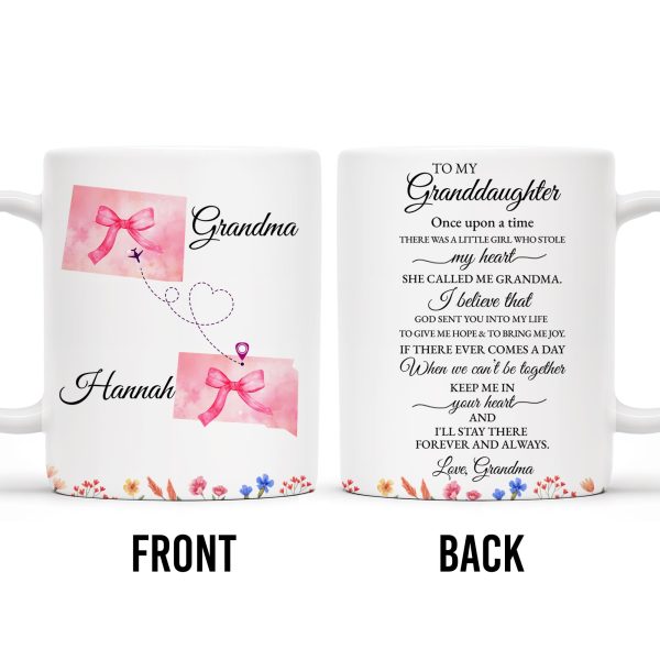 Grandmother To Granddaughter Heartfelt Love Message With Ribbon And Floral Elements - Personalized Custom Coffee Mug - GDT184_MG