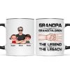 Grandpa Grandson Granddaughter, The Legend And The Legacy, Personalized Mug