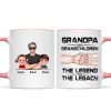 Grandpa Grandson Granddaughter, The Legend And The Legacy, Personalized Mug