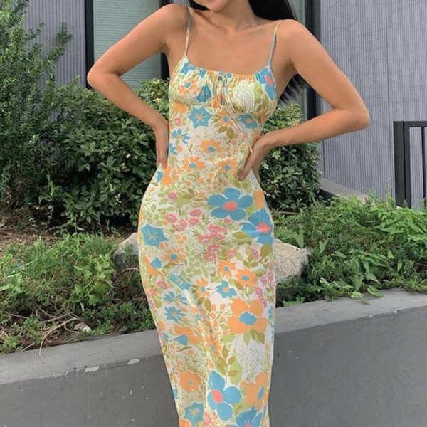 Green Floral Cami Midi Dress Green Floral Cami Midi Dress