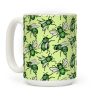 Green Orchid Bee Pattern Coffee Mug Green Orchid Bee Pattern Coffee Mug