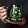 Green Retro Monsters Personalized Mug, Vintage Classic Horror Halloween Gift with Custom Name Green Retro Monsters Personalized Mug, Vintage Classic Horror Halloween Gift with Custom Name