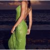 Green Sequin Backless Maxi Dress Green Sequin Backless Maxi Dress