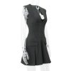 Grey Deep V-neck Sleeveless Pleated Mini Dress Grey Deep V-neck Sleeveless Pleated Mini Dress