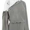 Grey Long Puff Sleeve Off-shoulder Mini Dress Grey Long Puff Sleeve Off-shoulder Mini Dress