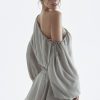 Grey Long Puff Sleeve Off-shoulder Mini Dress Grey Long Puff Sleeve Off-shoulder Mini Dress