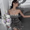 Grey Tube Lace Strap Mini Dress Grey Tube Lace Strap Mini Dress