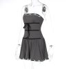 Grey Tube Lace Strap Mini Dress Grey Tube Lace Strap Mini Dress