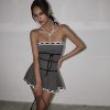Grey Tube Lace Strap Mini Dress Grey Tube Lace Strap Mini Dress