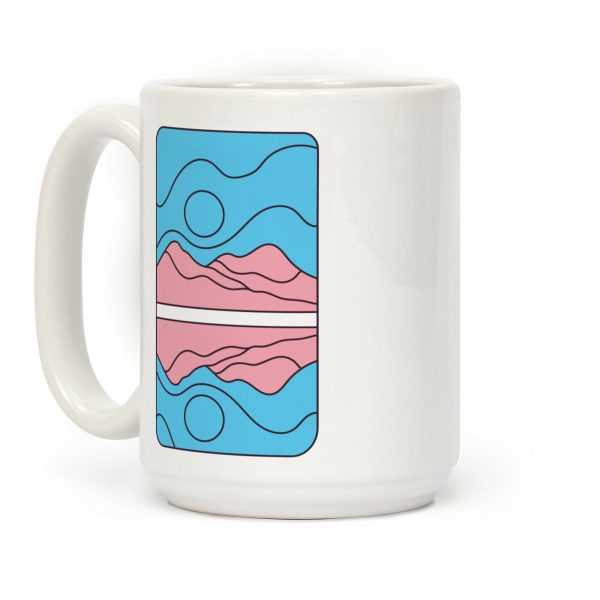 Groovy Pride Flag Landscapes: Trans Flag Coffee Mug Groovy Pride Flag Landscapes: Trans Flag Coffee Mug