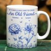 Grow An Old Friend Toile Birth Flower - Personalized White Edge-to-Edge Mug Grow An Old Friend Toile Birth Flower - Personalized White Edge-to-Edge Mug