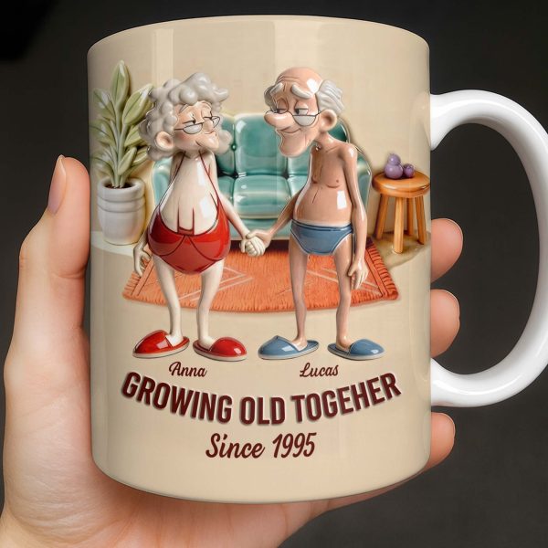 Growing Old Together, Elderly Couple Design - Personalized Custom Coffee Mug - CPL1269_MG Growing Old Together, Elderly Couple Design - Personalized Custom Coffee Mug - CPL1269_MG