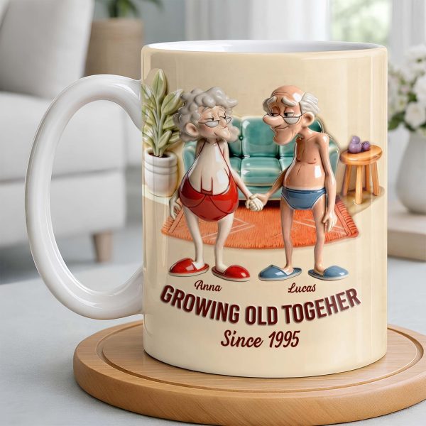 Growing Old Together, Elderly Couple Design - Personalized Custom Coffee Mug - CPL1269_MG Growing Old Together, Elderly Couple Design - Personalized Custom Coffee Mug - CPL1269_MG