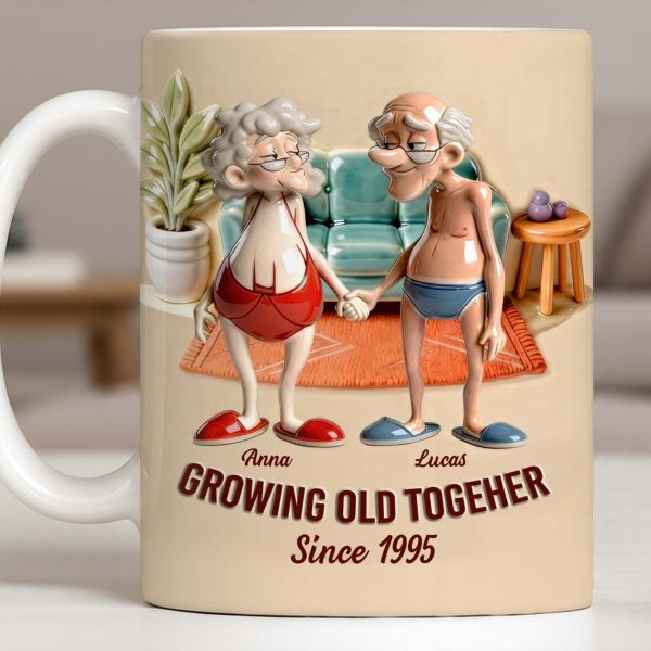 Growing Old Together, Elderly Couple Design - Personalized Custom Coffee Mug - CPL1269_MG Growing Old Together, Elderly Couple Design - Personalized Custom Coffee Mug - CPL1269_MG