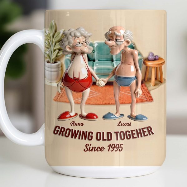 Growing Old Together, Elderly Couple Design - Personalized Custom Coffee Mug - CPL1269_MG Growing Old Together, Elderly Couple Design - Personalized Custom Coffee Mug - CPL1269_MG