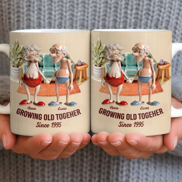 Growing Old Together, Elderly Couple Design - Personalized Custom Coffee Mug - CPL1269_MG Growing Old Together, Elderly Couple Design - Personalized Custom Coffee Mug - CPL1269_MG