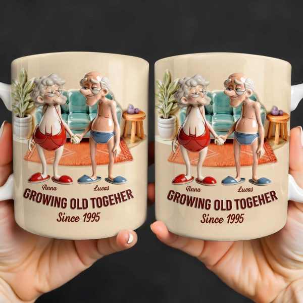 Growing Old Together, Elderly Couple Design - Personalized Custom Coffee Mug - CPL1269_MG Growing Old Together, Elderly Couple Design - Personalized Custom Coffee Mug - CPL1269_MG