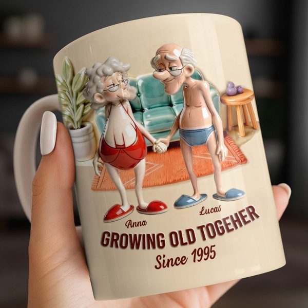 Growing Old Together, Elderly Couple Design - Personalized Custom Coffee Mug - CPL1269_MG Growing Old Together, Elderly Couple Design - Personalized Custom Coffee Mug - CPL1269_MG