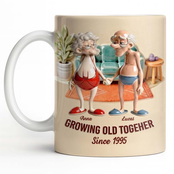 Growing Old Together, Elderly Couple Design - Personalized Custom Coffee Mug - CPL1269_MG Growing Old Together, Elderly Couple Design - Personalized Custom Coffee Mug - CPL1269_MG