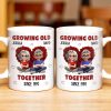 Growing Old Together Hearts and Cartoon Couple Design - Personalized Custom Coffee Mug - CPL996_MG Growing Old Together Hearts and Cartoon Couple Design - Personalized Custom Coffee Mug - CPL996_MG