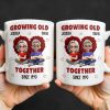 Growing Old Together Hearts and Cartoon Couple Design - Personalized Custom Coffee Mug - CPL996_MG Growing Old Together Hearts and Cartoon Couple Design - Personalized Custom Coffee Mug - CPL996_MG