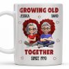 Growing Old Together Hearts and Cartoon Couple Design - Personalized Custom Coffee Mug - CPL996_MG Growing Old Together Hearts and Cartoon Couple Design - Personalized Custom Coffee Mug - CPL996_MG