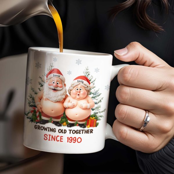 Growing Old Together Santa Claus Christmas Design - Personalized Custom Coffee Mug - CPL798_MG Growing Old Together Santa Claus Christmas Design - Personalized Custom Coffee Mug - CPL798_MG